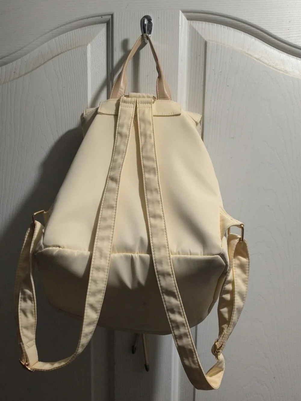Cream Drawstring Backpack